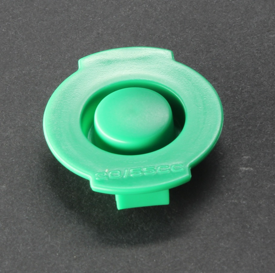 AccuDose End Cap 30/55cc Green (Box of 50)