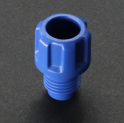 AccuDose Cartridge Outlet Cap 1/4 NPT Blue (Box of 50)